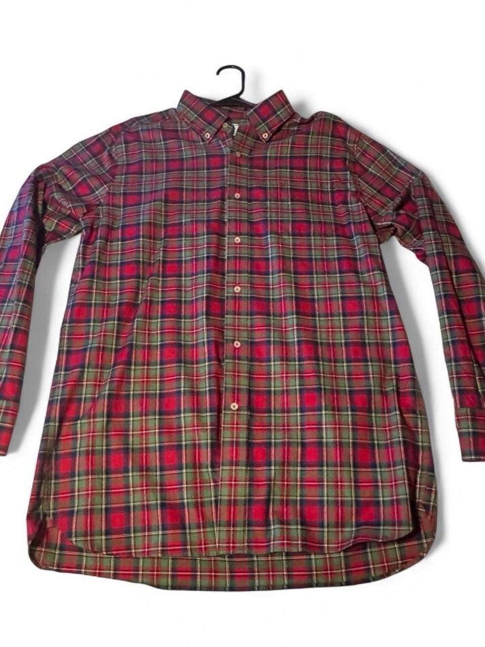Southern Tide Red and Green Plaid Button-Down Shirt